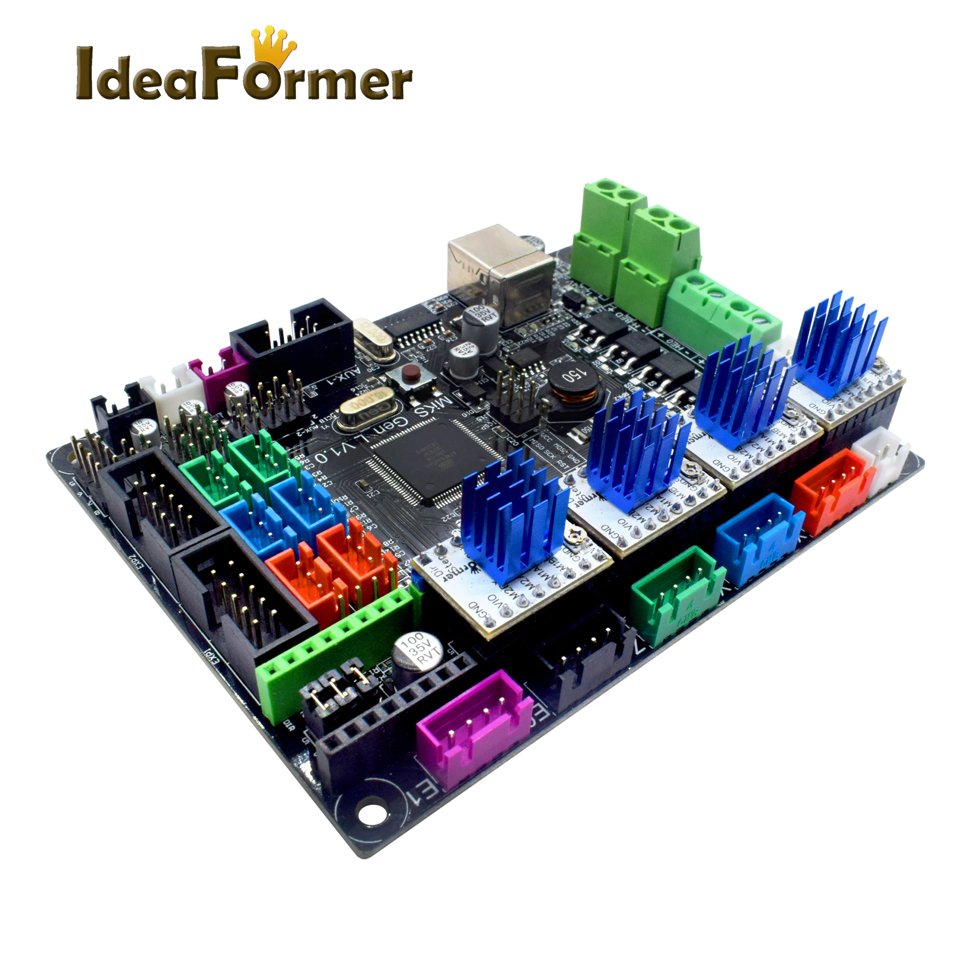 Запчасти для 3D принтера MKS Gen V1.0 плата управления Mega 2560 RepRap Ramps1.4 + 4 шт.