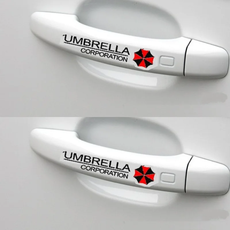 Universal 4pcs/set Umbrella Corporation Resident Evil Handle Doorknob Stickers And Decals Car-styling For All Auto Accessories