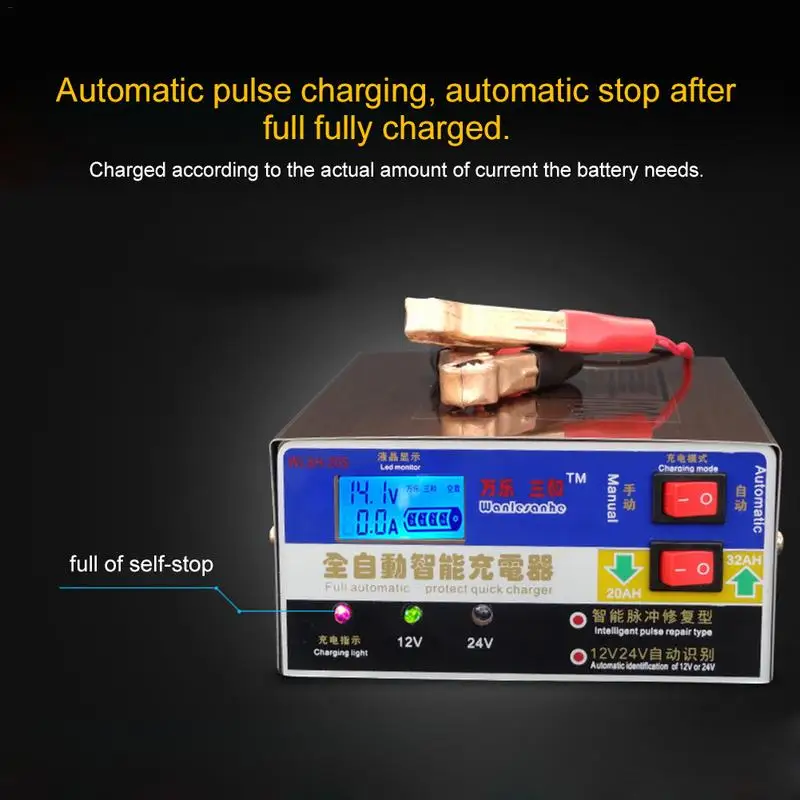 

Battery Charger General For Cars And Motorcycles Fully Automatic Smart Charger 12V 24V Automatic Voltage Identification