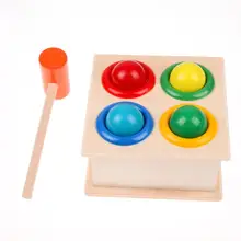 Молоток деревянный шар+ деревянный красочный ящик с молотком Дети Раннее Обучение стук Музыкальные Развивающие игрушки подарок на день рождения музыкальные игрушки