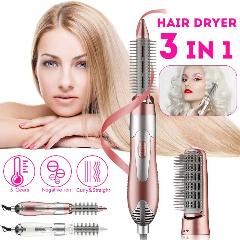 Multifunctional 3 in 1 Hair Dryer Rotating Hair Brush Roller Rotate