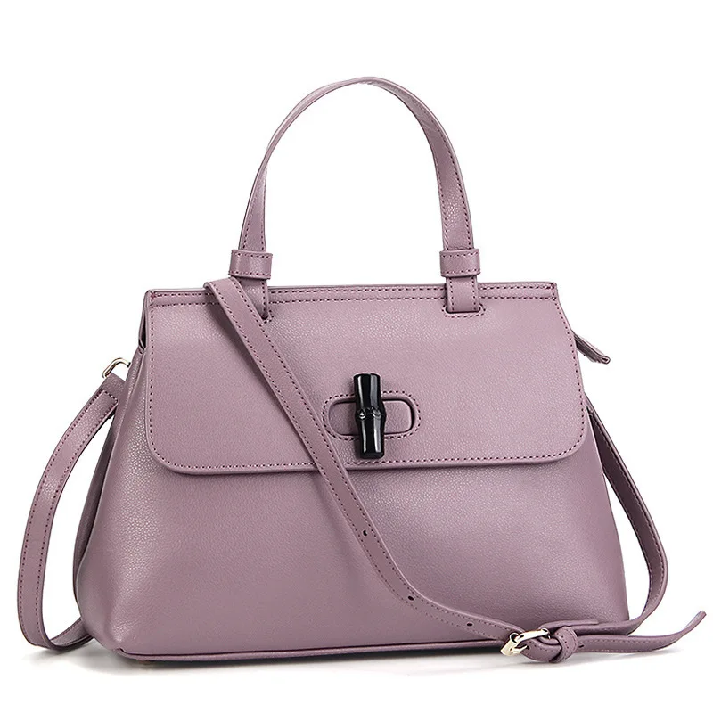 

SPRING AND SUMMER 2018 NEW LEATHER HANDBAGS EUROPEAN AND AMERICAN STYLE LEATHER BAMBOO BAG SHOULDER SLUNG HANDBAG WALLET PURSE