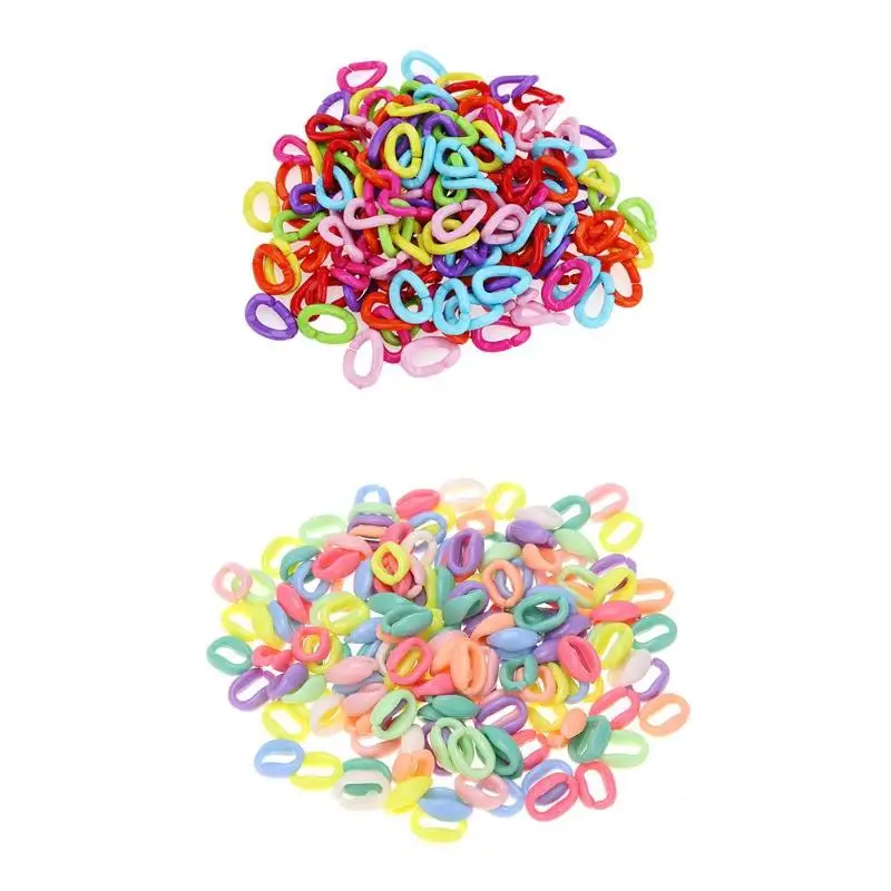 

100Pcs Parrot C-clip Toy Bird Colorful Plastic C-link Hook Cockatiel Parrot Hook Link Chain Toy Pet Chains Toys Supplies