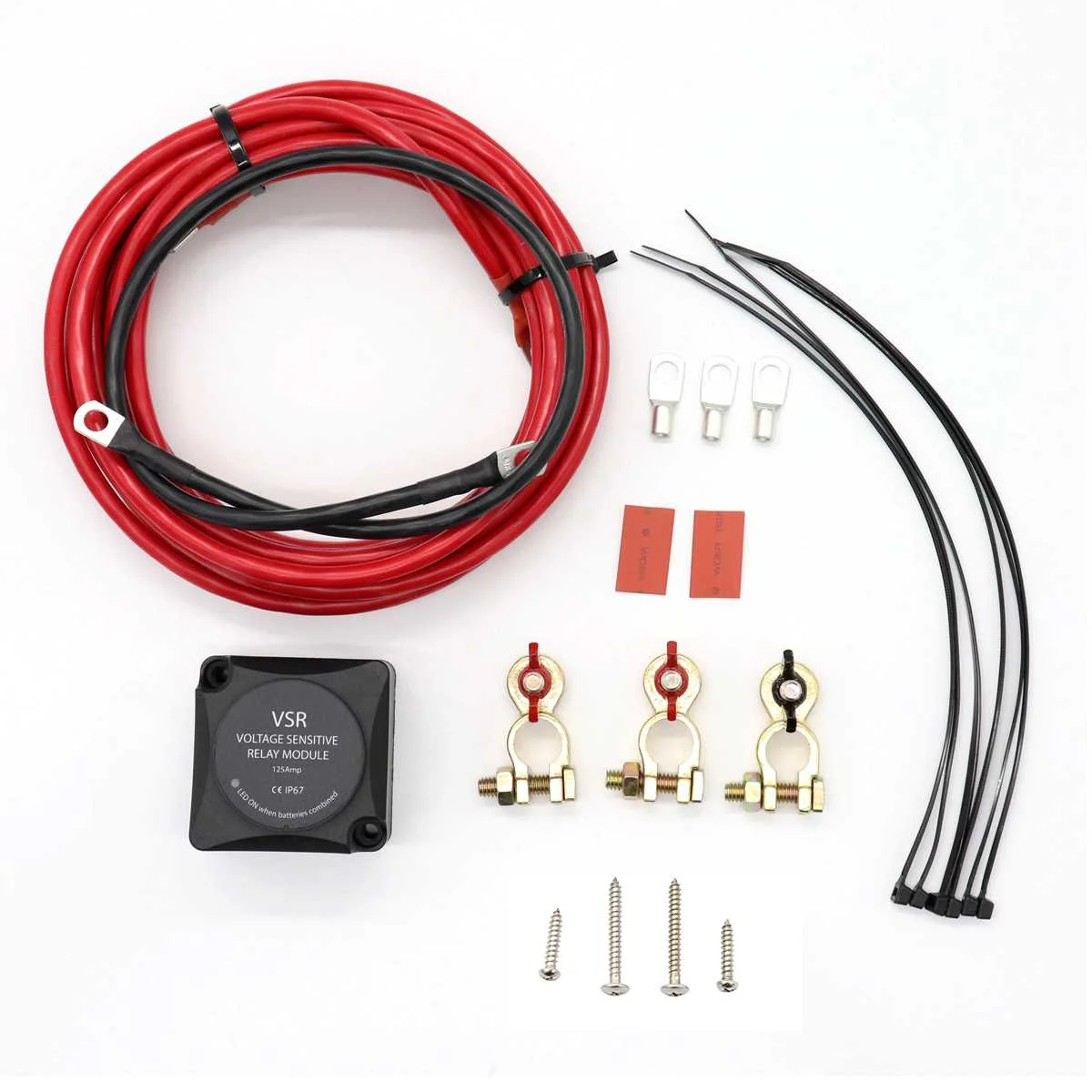 

Car VSR Relay Waterproof Voltage Sensitive Relay Automatic Charging Relay BF451-KIT VSR with Cable Kit for Car Boat Caravan