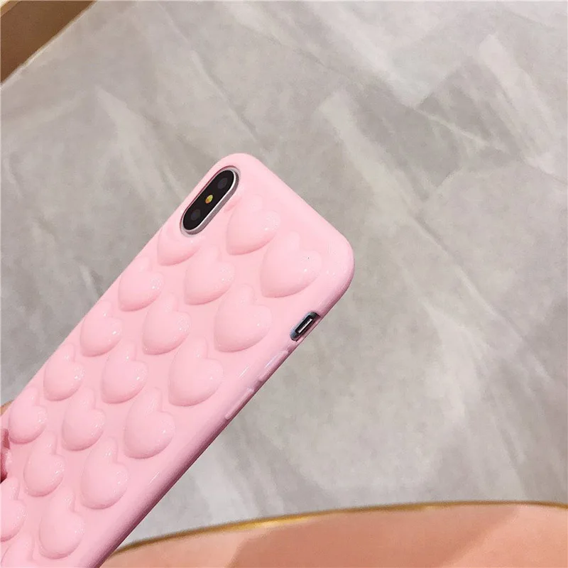 Moskado 3D Love Heart чехол для телефона для iPhone 11 7 6s Plus мультяшный Модный чехол с ремешком для iPhone X XS Max XR мягкий чехол