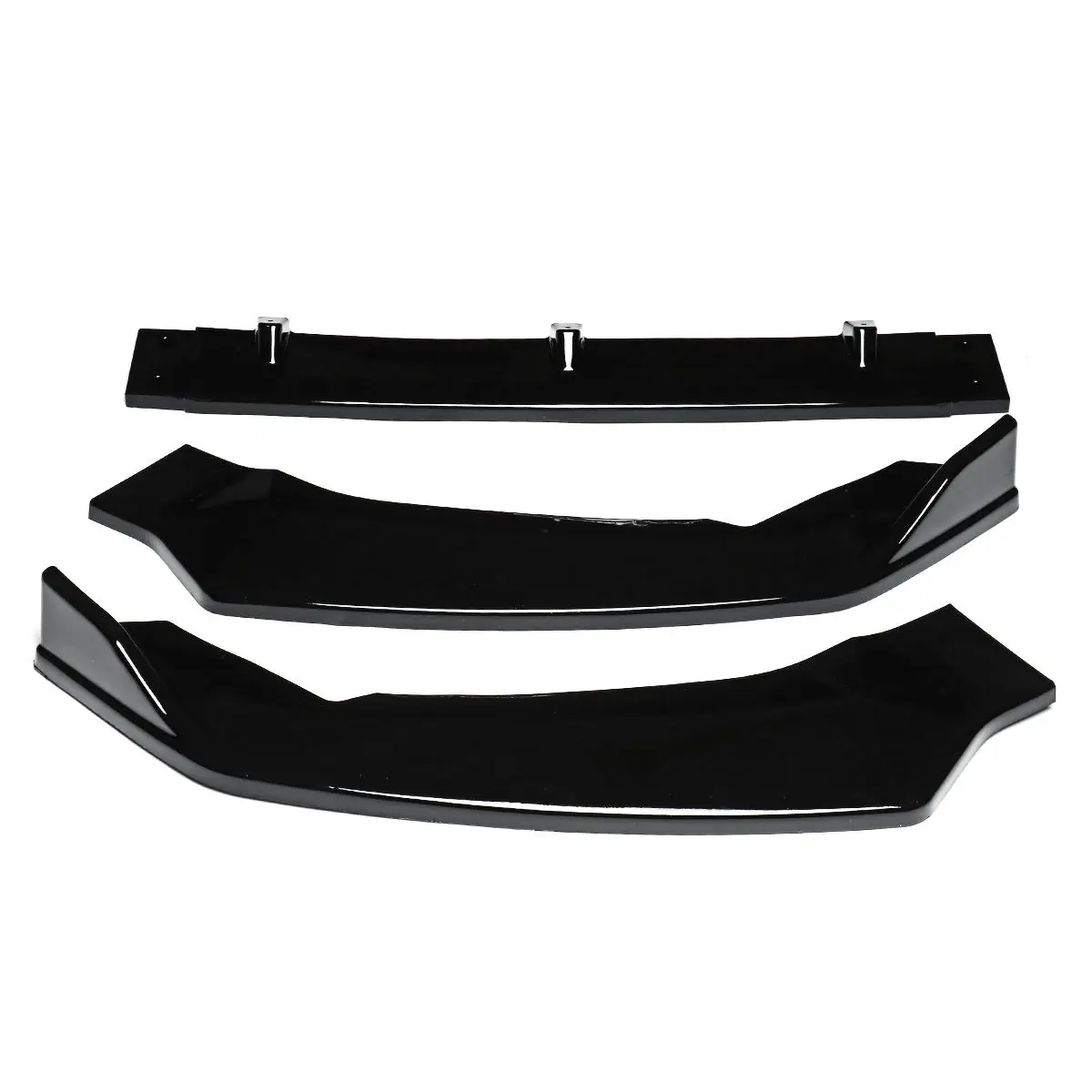 3 piezas 1 Juego de parachoques delantero borde de la cubierta del labio para Honda FIT JAZZ 2018-2019 piezas exteriores brillo a prueba de arañazos ABS, negro parachoques