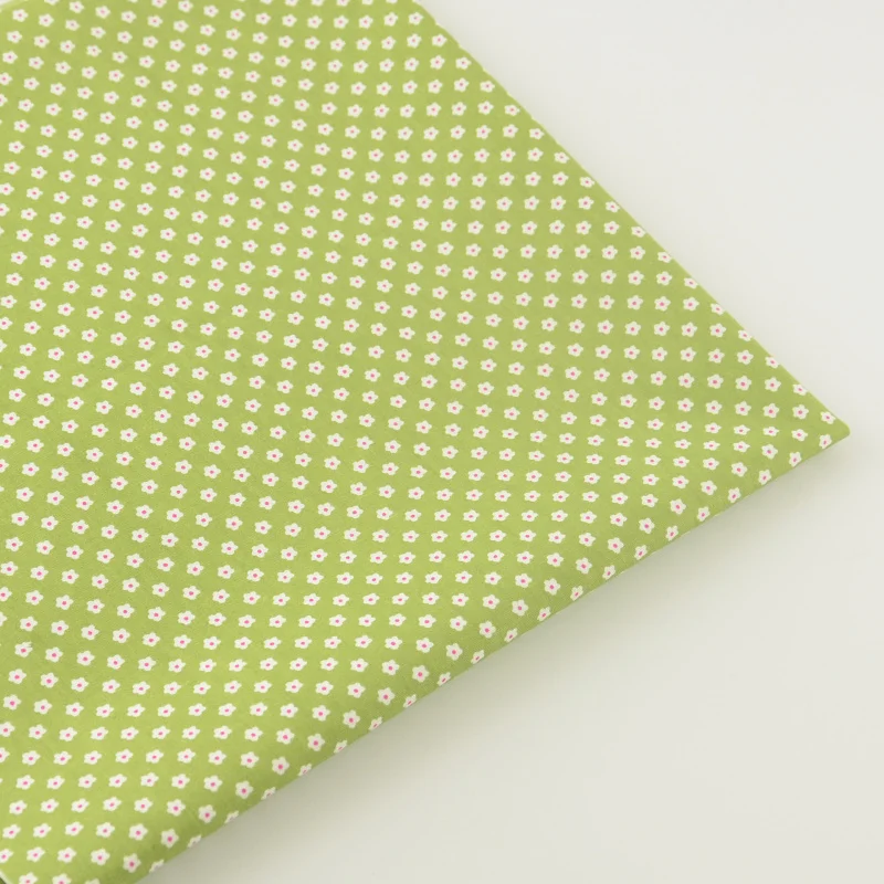 Хлопок зеленая саржа маленький цветочный дизайн тела лоскутное постельное белье Домашний текстиль Скрапбукинг Украшение