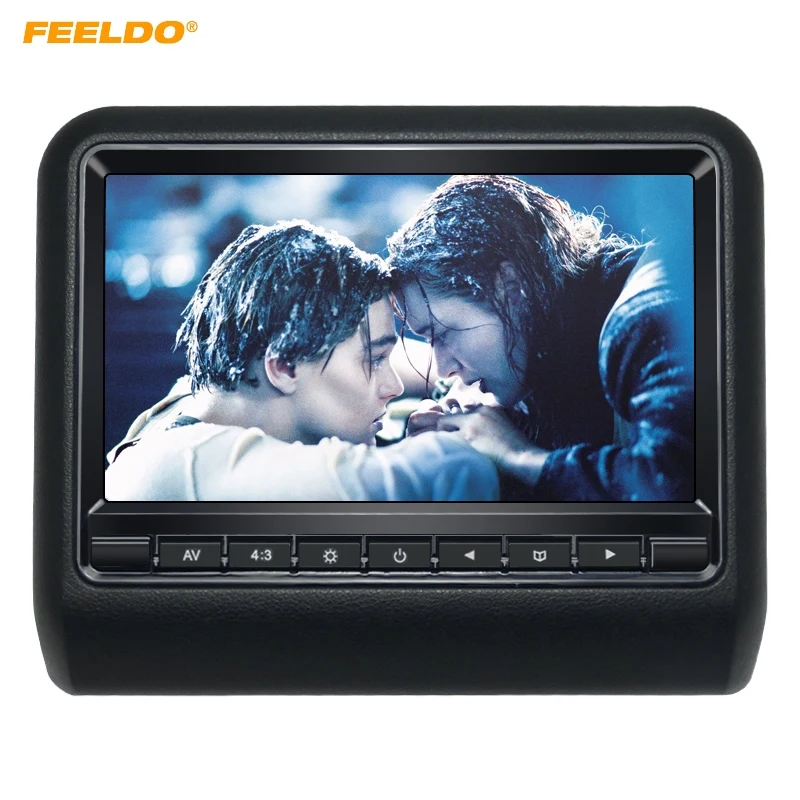 

FEELDO 3sets 9 Inch Universal Car Headrest Monitors Digital LCD AV HD Monitor With Remote Control 3-Color Optional#3857
