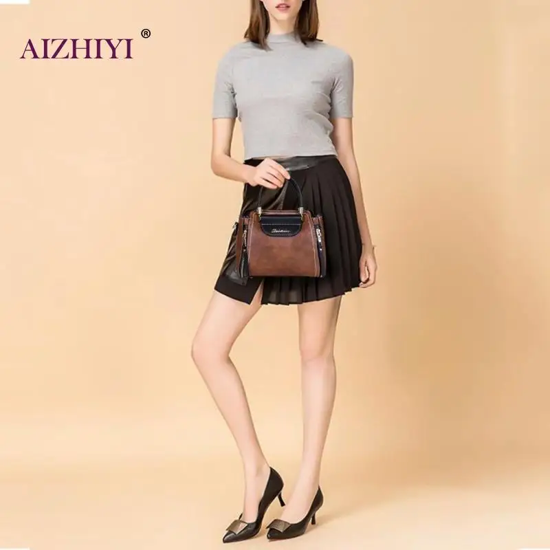 الإناث خمر عارضة الكتف Crossbody حقائب النساء ريترو جلدية رسول أعلى-حقائب بيد 2019 جديد Bolso موهير