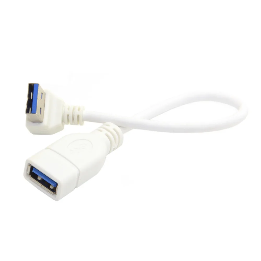Zihan белый вниз прямоугольный 90 градусов USB 3 0 мужчина к женскому Удлинительный