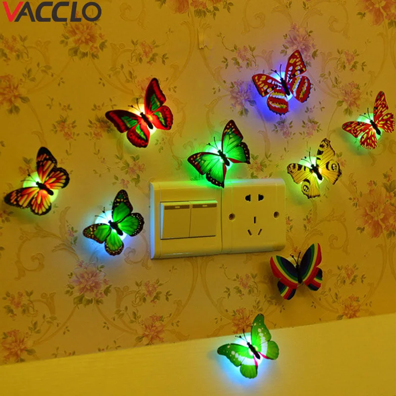

Vacclo Butterfly Light-up Baby Toys Colorful Beautiful LED Light Children Room Decoration Wall Light Creative Party Toy