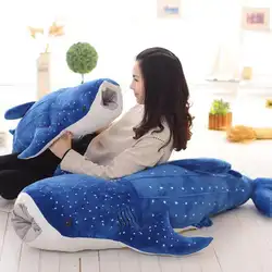 Милый синий кит плюшевые игрушки большая рыба ткань мягкие животные кукла дети мягкие подушки умиротворенные постельные принадлежности