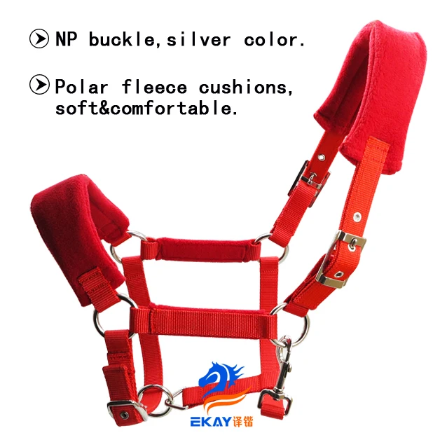 

Free shipping horse halter with NP buckles.6MM thick webbing with soft cushion(BLT2011)