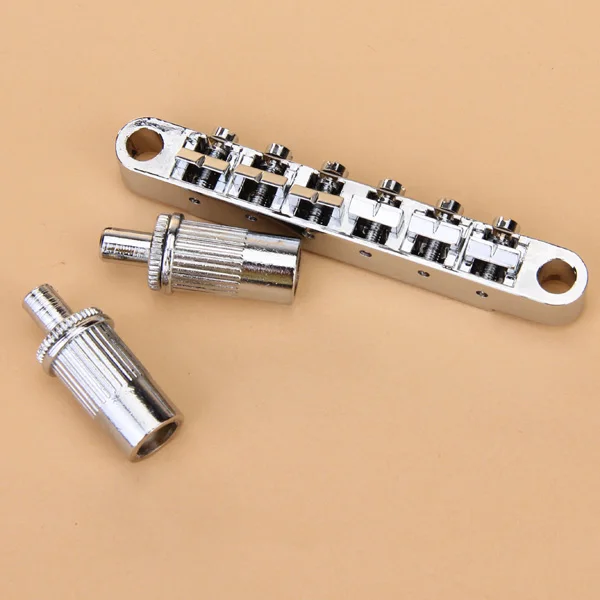 

Chrome Roller Saddle Bridge with Studs&Anchors for Electric Guitar Replacement