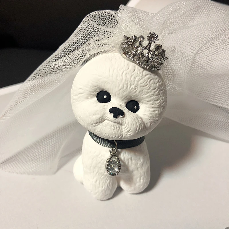 Силиконовая форма 3D Bichon собака Милая ароматерапия гипсовая форма Diy Собака пластырь ремесленный декор свадебный подарок глиняная форма для свечей