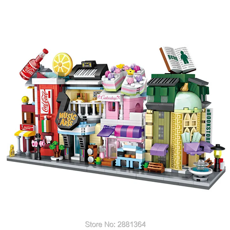 

LOZ diamond Block figures Cute Mini Street Store Children Educational Toy Small Shop brinquedos Model Building Bricks Girl Gifts