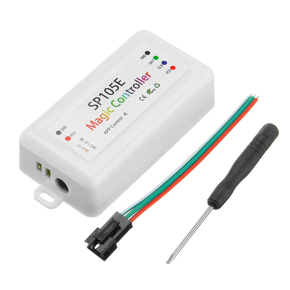 

SP105E Magic Controller bluetooth DC5-24V 2048 Pixels for WS2811 2812 2801 6803 IC LED Strip Support IOS/Android APP Controller
