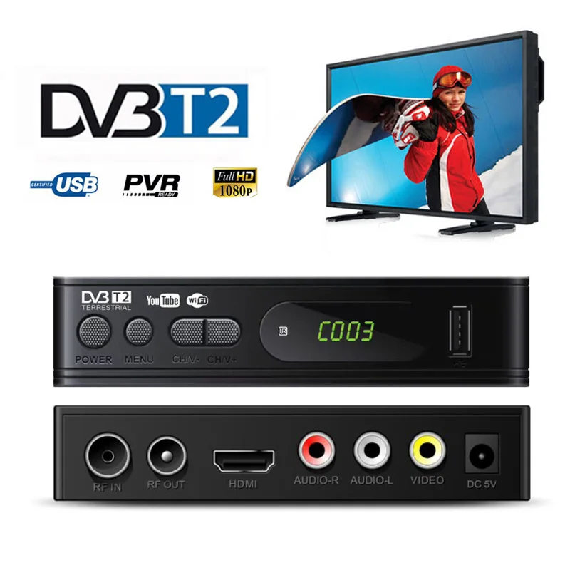 ТВ-тюнер DVB T2 USB2.0 ТВ-бокс HDMI HD 1080P DVB-T2-тюнер приемник спутниковый декодер Встроенный Русский Инструкция для монитора адаптер