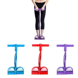 4 трубки Эспандеры для фитнеса эластичные сидеть-тянуть веревку Педальный Тренажер Эспандер для бодибилдинга для живота талии руки ноги