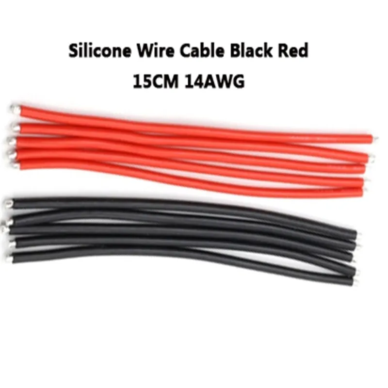 

25Pcs 15CM 14AWG Black Red Silicone Wire Cable for FPV RC Drone Airplane Models Spare Parts Accessories