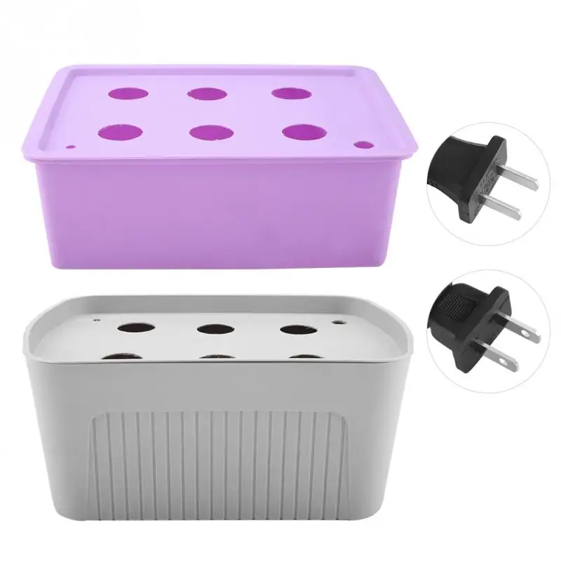 6 Holes Hydroponic System nursery pots Grow Plant Flower Deep Water Soilless Culture Box plant seedling Grow Kit 6 Holes Hydroponic System nursery pots Grow Plant Flower Deep Water Soilless Culture Box plant seedling Grow Kit