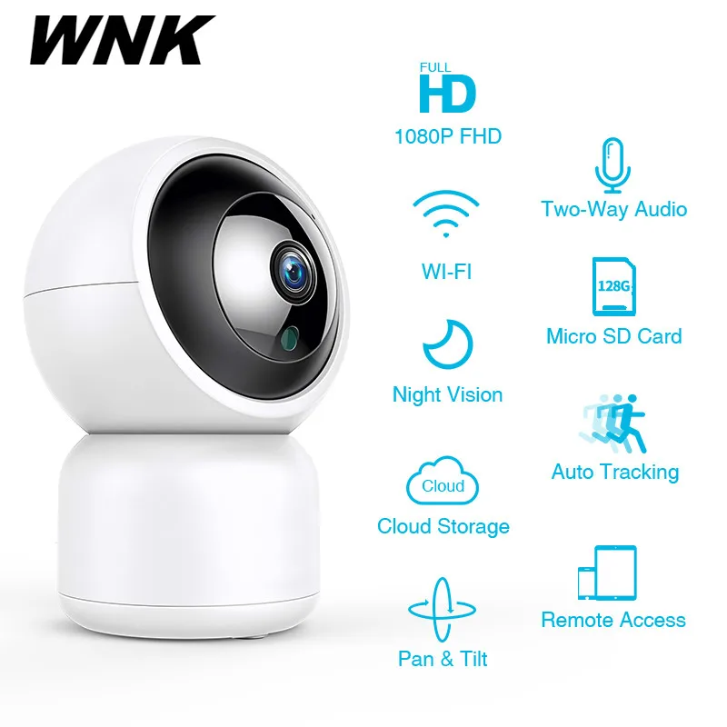 2019 WNK камера с функцией автоматического слежения 1080 P беспроводная WiFi домашняя