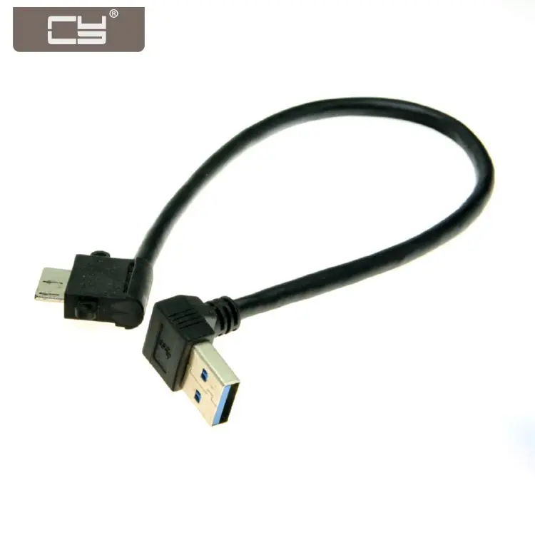 

CYDZ Up Angled 90 Degree USB 3.0 to Micro 10Pin Right Angled Cable 20cm for Cell phone & Hard Disk SSD