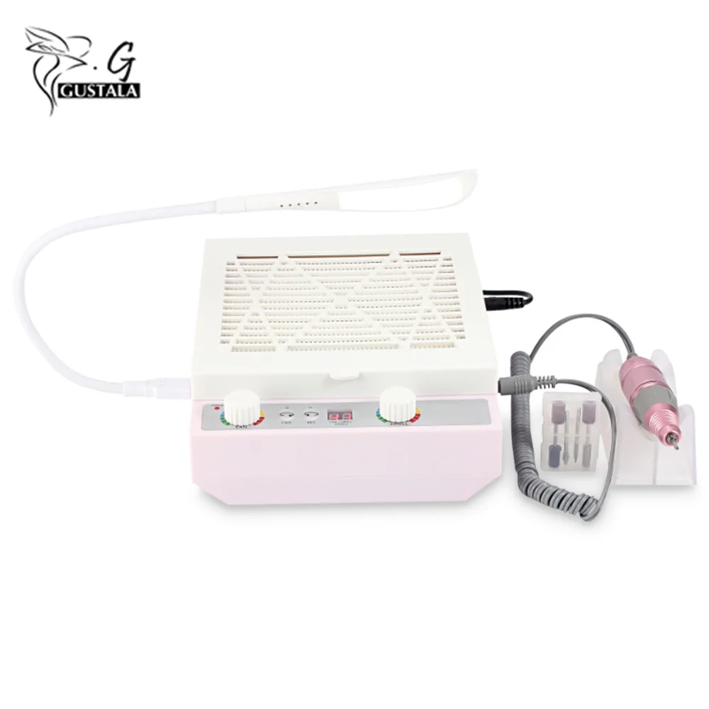 

gustala Dual Use Electric Nail Drill Nail Dust Suction Collector Vacuum Cleaner 2 in 1 Manicure Equipment