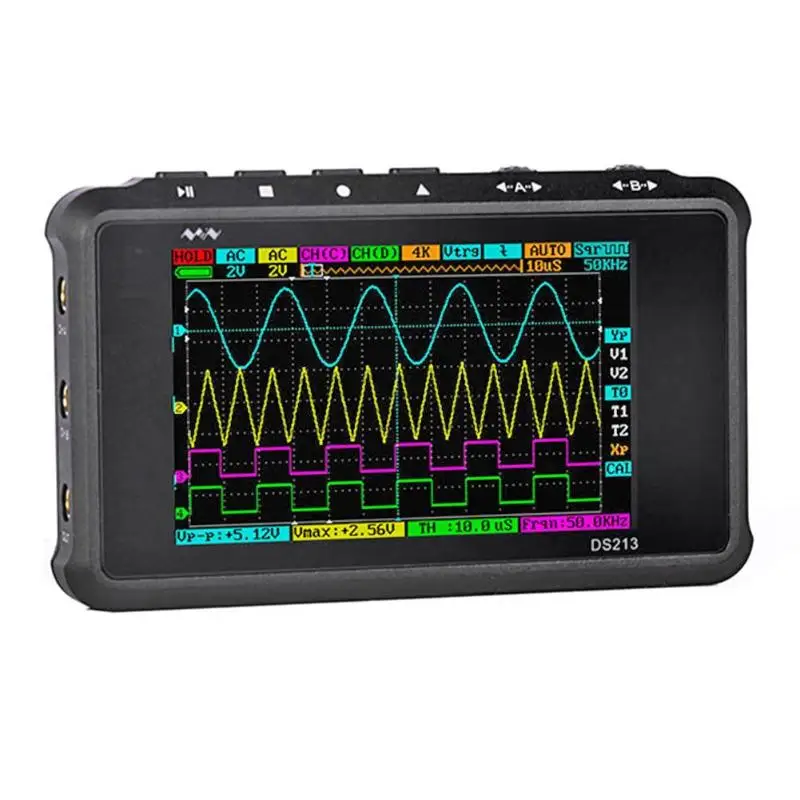 

DS213 MINI DSO 4 Channel 100MS/S DSO213 Nano Quad Small size, light weight, easy to carry Digital Oscilloscope Kit