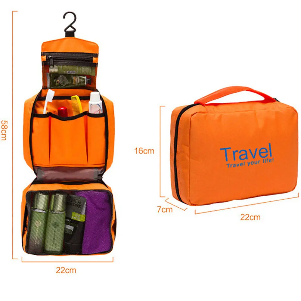 

2018 New Style Fashion Letter Makeup Bag Travel Cosmetic Toiletry Case Storage Large Bag Hanging Organizer New