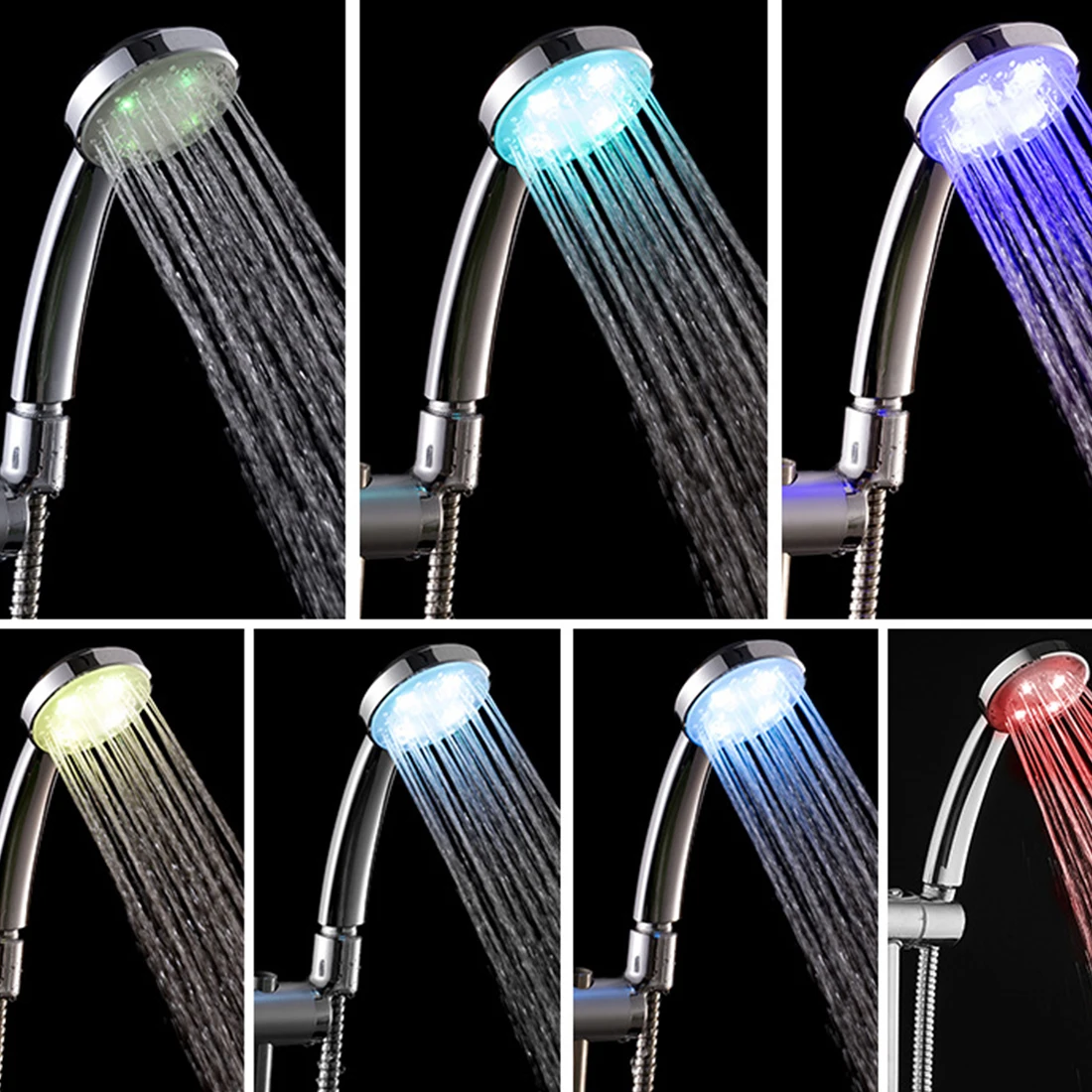 حار التلقائي ماجيك 7 اللون LED أضواء يناول الأمطار دش رئيس واحد جولة رئيس للمياه حمام الحمام