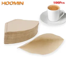 HOOMIN 100 шт./пакет кофе эспрессо пакеты фильтров чай мешок ситечко сеточка для заваривания зеленого чая деревянный ручной капельный бумажный фильтр для кофе