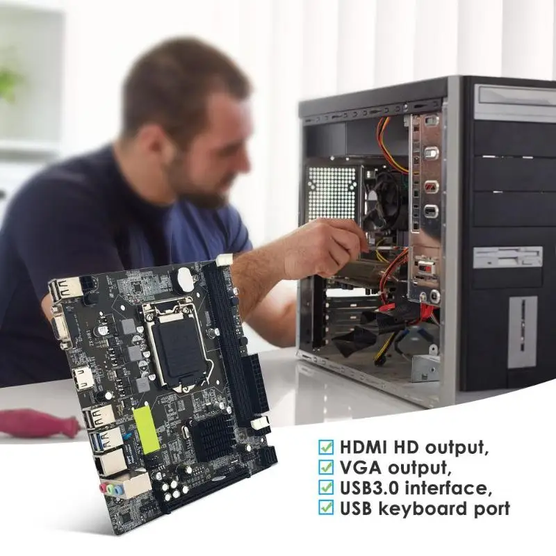 

LGA1150 BTC High Speed H81 Mining BTC Motherboard 6-GPU DDR3 Memory CPU USB 3.0 Computer Motherboard BTC Support HDMI VGA Output