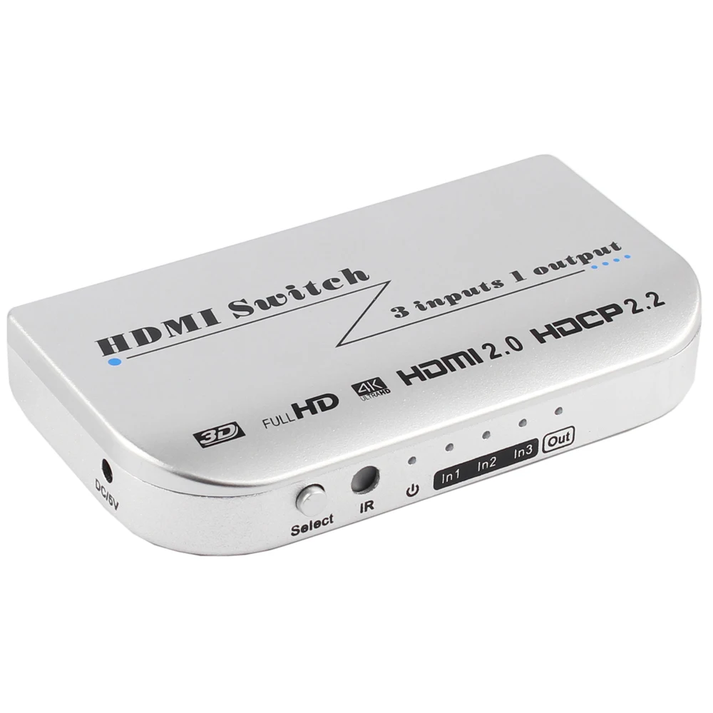 

Hdmi Switch 3X1 4Kx2K@60Hz 3 In 1 Out 3 Port Hdmi Dual Mode Switcher 3D With Ir Wireless Remote Control-SCLL