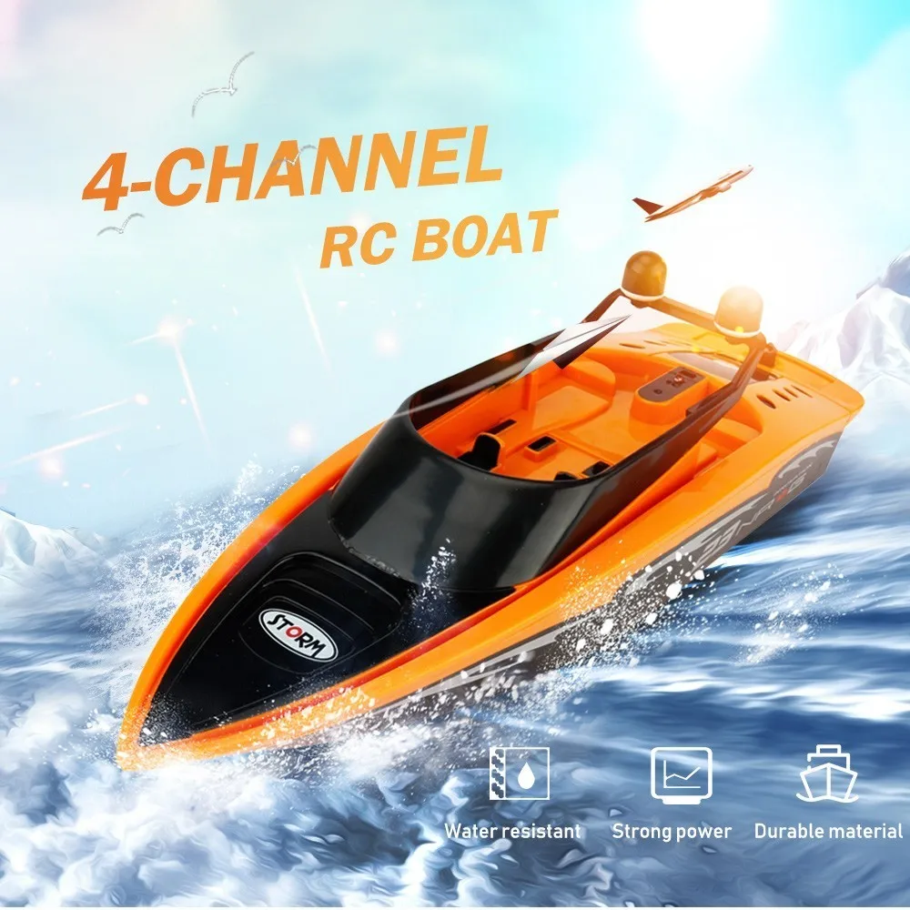 High Speed RC Boat 2.4GHz 4 Channel Racing Submarine Model Remote Control Rowing For children Boats Toys Kids Gift