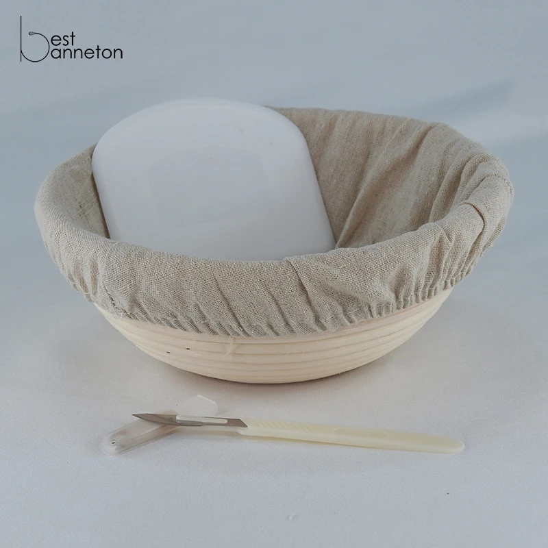 Лучший banneton индонезийский ротанг 9 дюймов Круглая ротанговая корзинка для хлеба