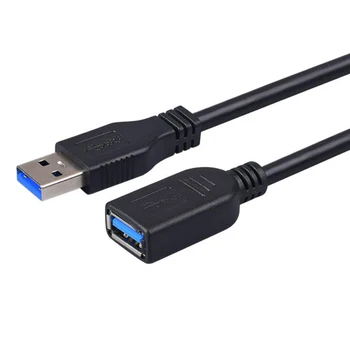 

100pcs USB 3.0 Extension Cable Male to Female 0.5m 1m 2m Black Super Speed 5Gbps USB Data Sync Charging Cables