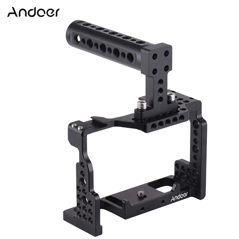 

Andoer Camera Cage+Top Handle Kit Video Movie Making Stabilizer with Cold Shoe Mount for Sony A7II/A7III/A7SII/A7M3/A7RII/A7RIII