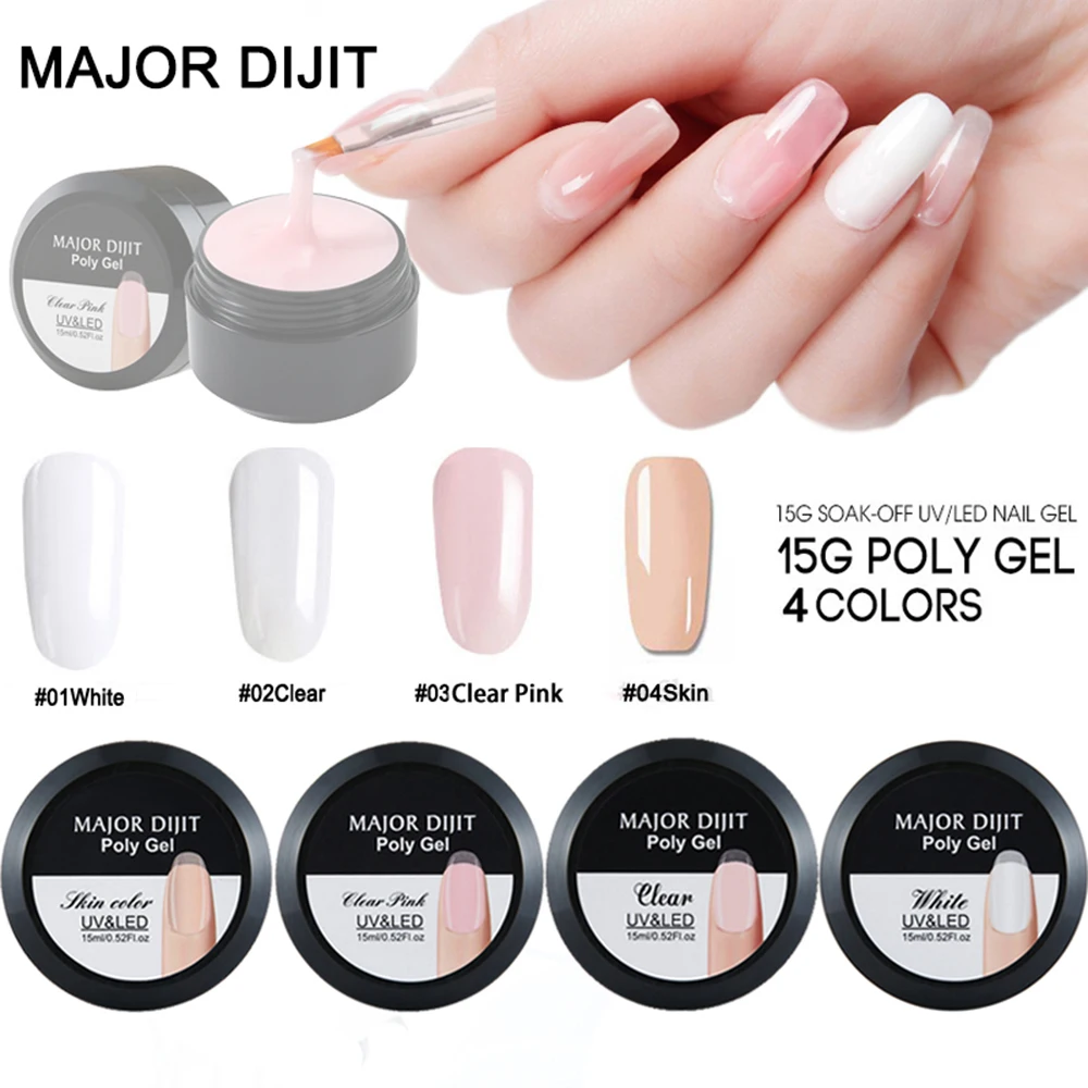 

15ML UV Gel Nail Polish Crystal Polygel Camouflage Colors Fiber Glass Hard Jelly Quick Building Nail Extend Poly Gel Nail Art