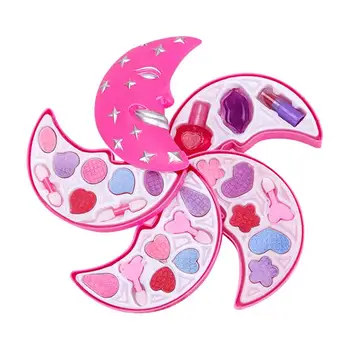 

Baby Girl Cute Moon Shape Cosmetics Set Girl's Play House Toy Pink Moon Style Makeup Palette Toy Gift Box