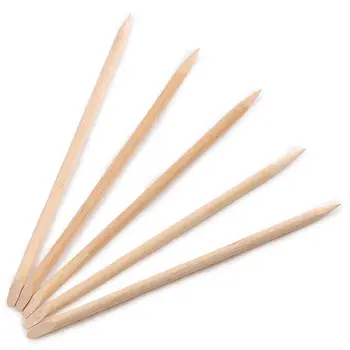 

2019 New 100PCS Nail Art Wood Stick Cuticle Pusher Remover Sharp Tip Pedicure Manicure Tool Double-Headed Nail Sticks