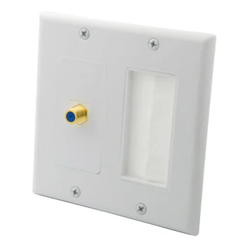 

2 Gang Decorative Style F RG6 TV Brush Wall Plate