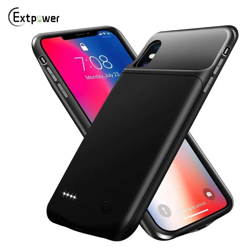 

Extpower New 3200/4000mAh Portable Soft Silicone Battery Charger Case For Iphone X XR XS MAX Power Bank Cover Charging Pack
