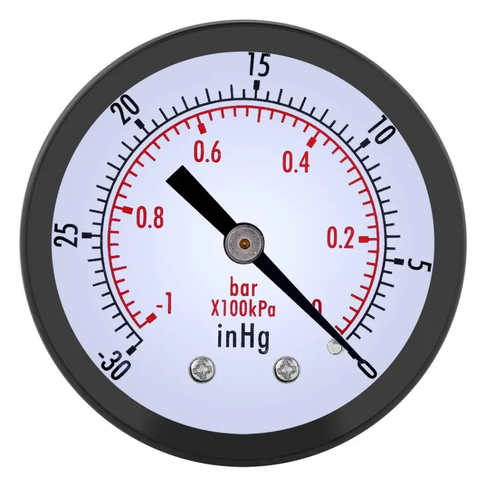 Mini Dial Air Vacuum Pressure Gauge for Water Oil Air 0~-30inHg 0~-1bar 
