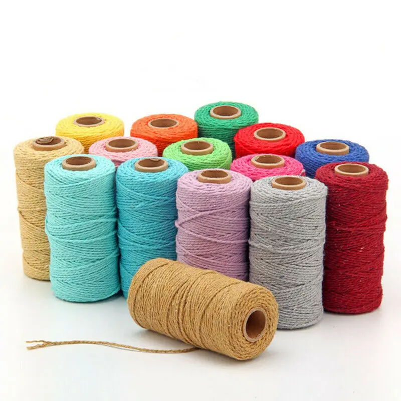 

100m 2mm 100% Cotton Natural Cotton Rope Cord String Twisted Craft Macrame Artisan DIY Home Textile Wedding Decorative Supply