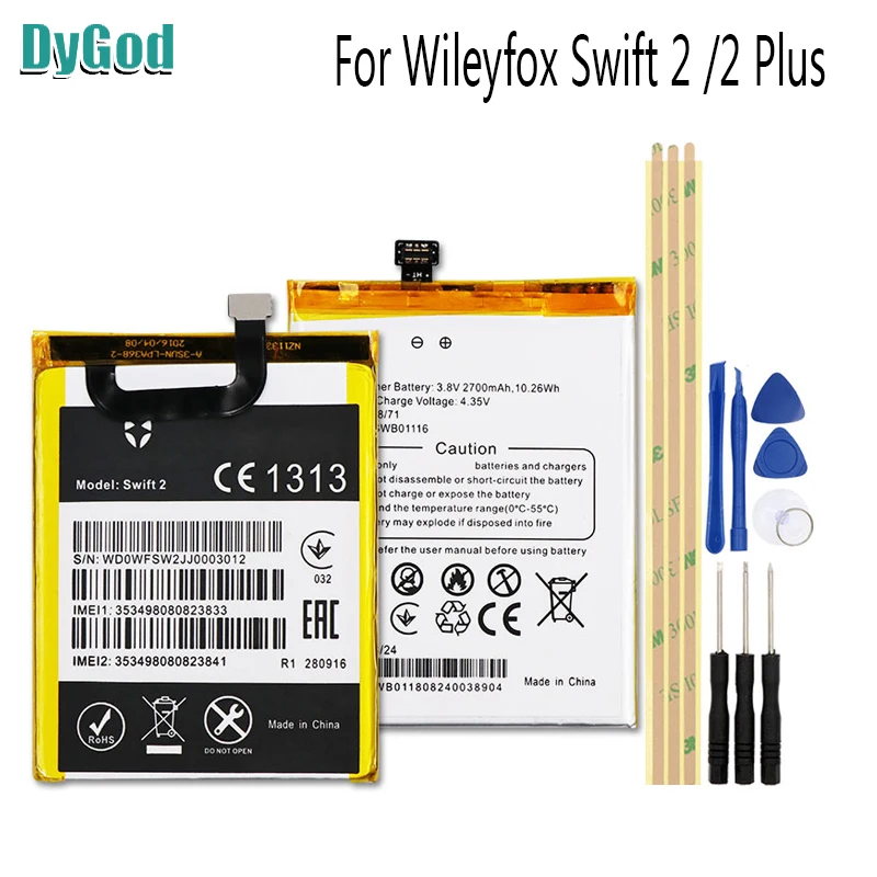 

DyGod 2700mAh For Wileyfox Swift 2 Extreme Replacement Battery Bateria Batterie For Wileyfox Swift 2 Plus Mobile Phone Batteries