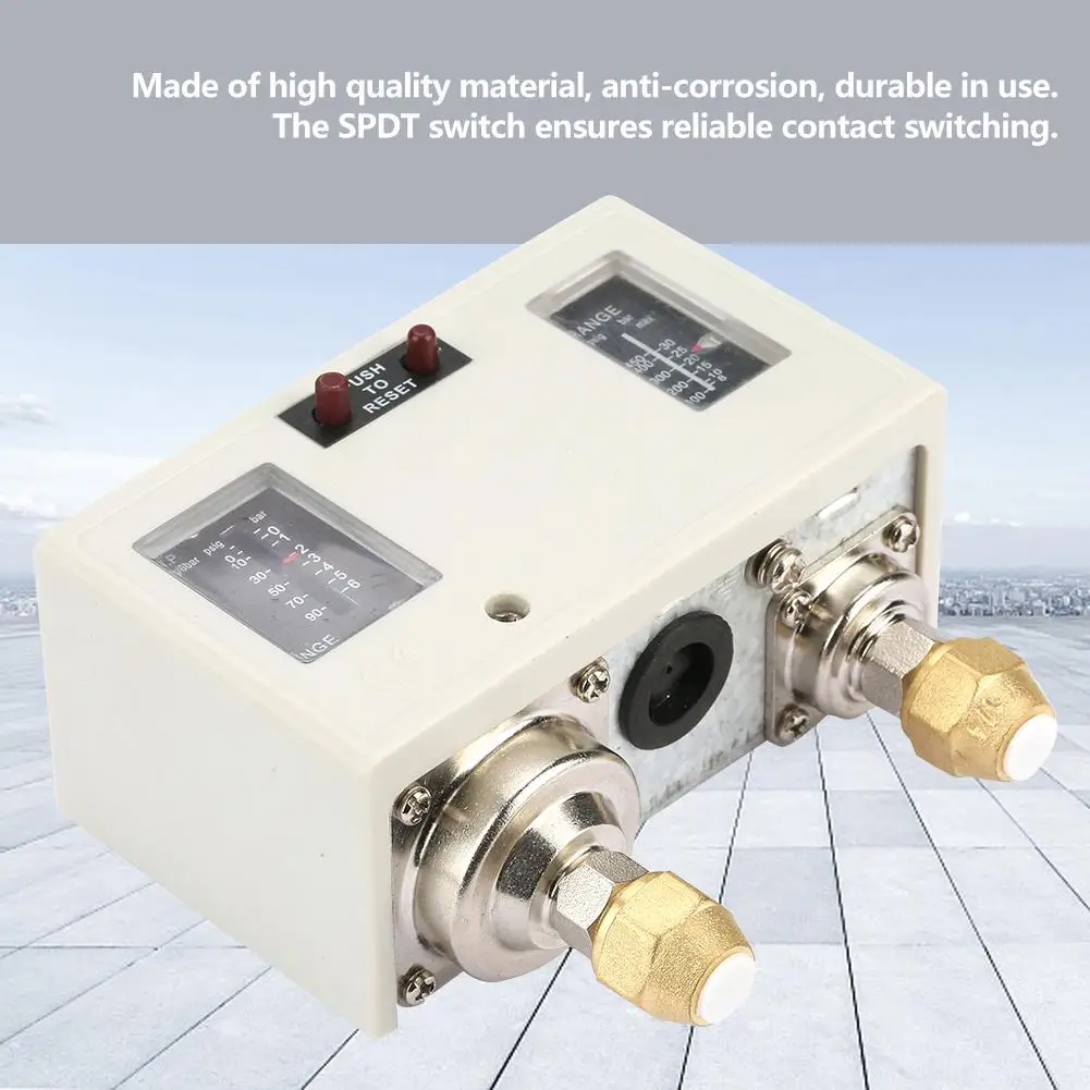 

Electronic Pressure Controller R1/4 inch 15A 250V Dual Pressure Control Switch Smart Pump Pressure Controller stainless steel