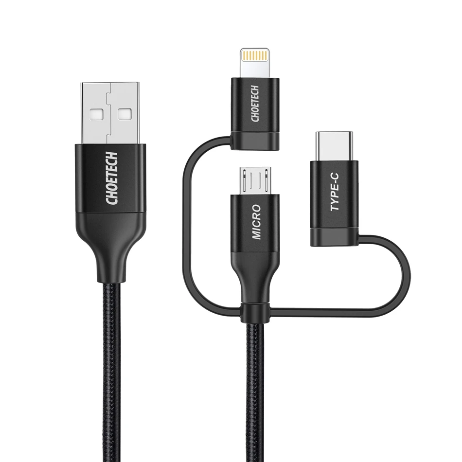 3 in 1 Multi USB Cable,MFi Lightning Cable for iPhone 8