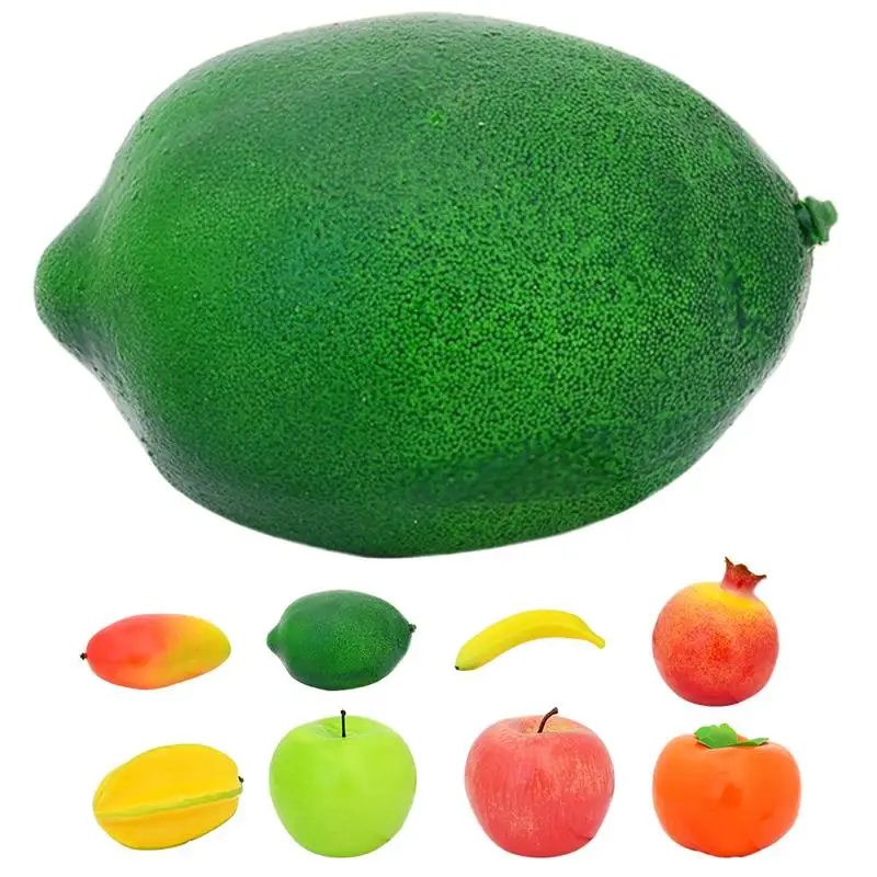 

2019 New Artificial 1pc Simulation Fruit Foam Plastic Fake Artificial Fruits Lemon Apple Garden Party Kitchen Wedding Home Decor