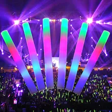 20 шт. светодиодный разноцветная губка светящиеся палочки вентиляторы жевательные мигающие поролоновые светящиеся палочки концертные вечерние аксессуары для вечеринки игрушки